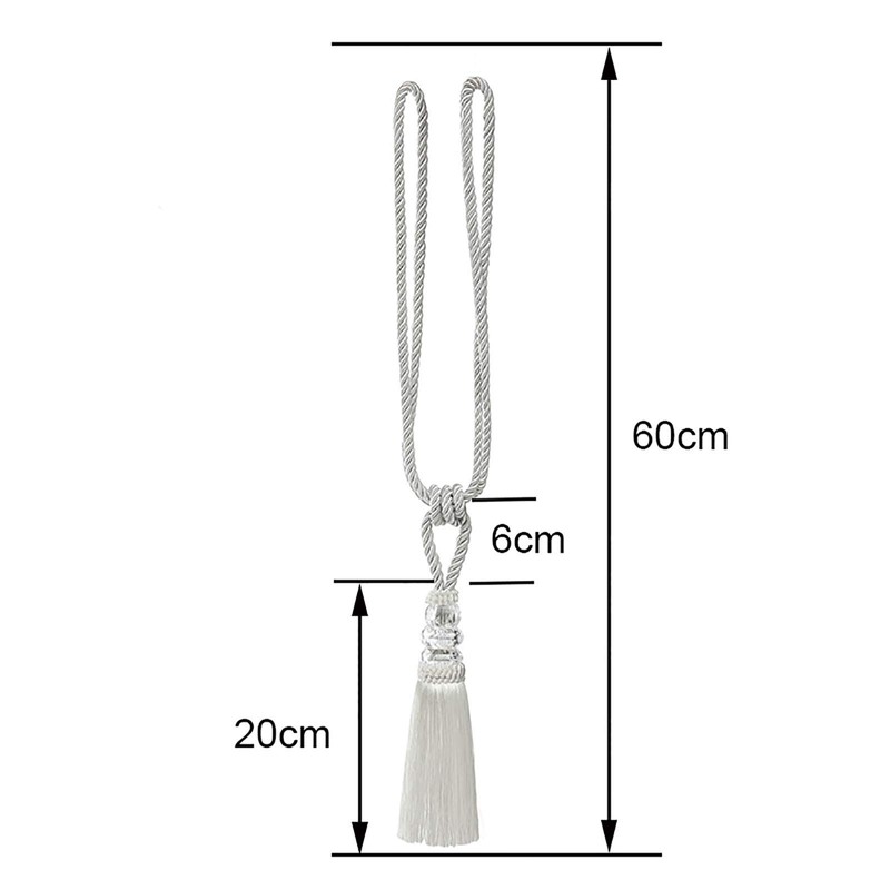 (2P, White) - Fenghuangwu 2Pcs Tassel Curtain Tiebacks Handmade, Elegant