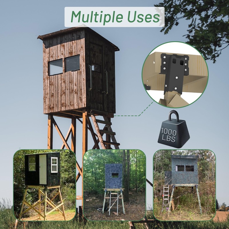 Highwild Platform Brackets Multi-Use 4x4 Compound Angle Brackets for Deer