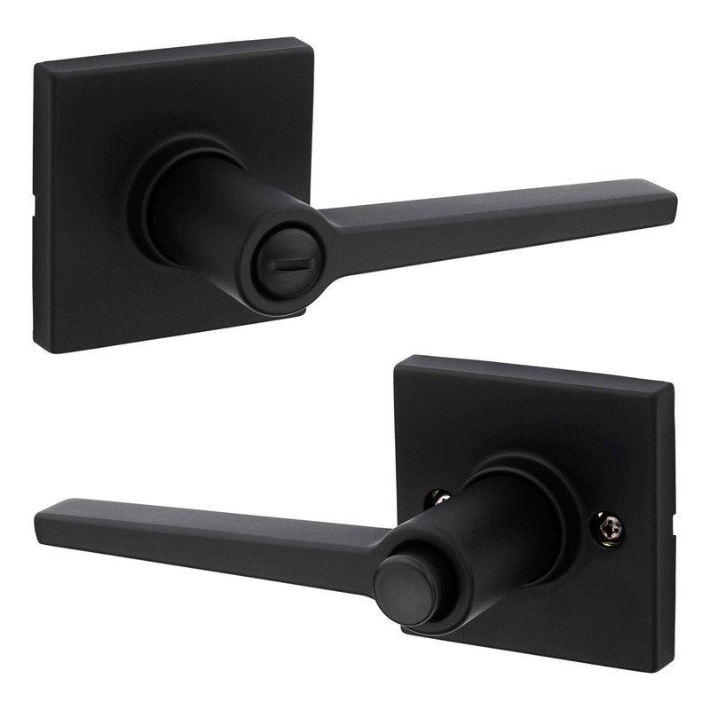 Kwikset Safe Lock Daylon Lever Square Rose Privacy Lock Satin