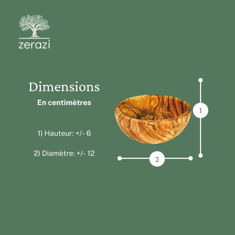 Zerazi | Olive Wood Bowl | Diameter approx. 12 cm