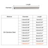 sourcing map Dowel Pins 304 Stainless Steel Round Head Flat