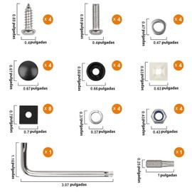 Kit de tornillos antirrobo para matrícula Tornillos antirrobo de acero inoxidable Tuerca de fijación Destornillador M6 Soportes de bastidor delantero y trasero Cubierta de montaje