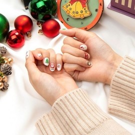 Half Club/Celler Hub_ Women's Trend Fashion Christmas Nail Sticker Design Random / 하프클럽/셀러허브_여성트랜드패션 크리스마스 네일스티커 디자인랜덤 1개