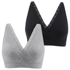 HIHOSSI Adjustable Lace Cotton Sleep Bra – Maternity Nursing Bras for Pregnancy, Daily Wear & Night Comfort