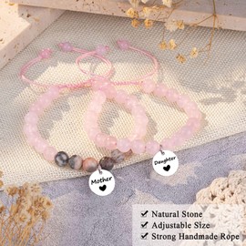 Mother and Daughter Gifts Mothers Day Gifts for Mom from Daughter Mommy and Me Matching Heart Wish Bracelets Matching Bracelets Daughter Gift from Mom