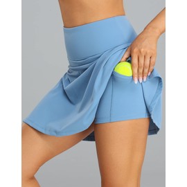 1a1a Active Tennis Skirt for Women High Waist with Hidden Pockets Golf Sports Athletic Cornflower Blue X-Large