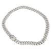 19.7in Necklace Rhombus Full Rhinestones Cool Double Layered Chain Necklace