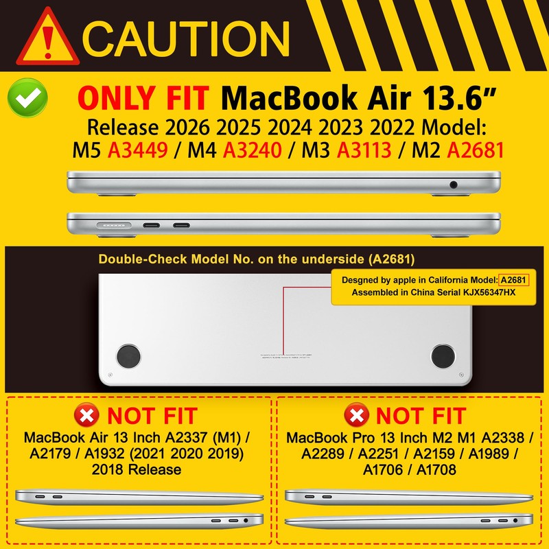 Lepeoac for MacBook Air 13.6 inch Case M5 M4 M3