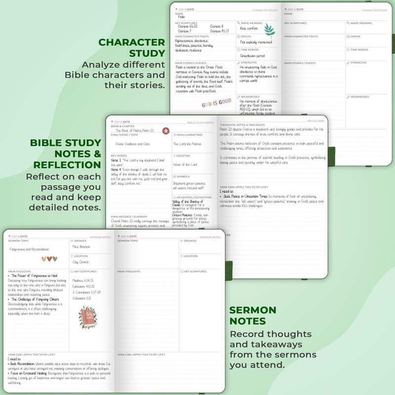 Clever Fox Bible Study Journal – Church Notes Notebook –