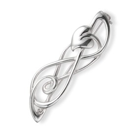Heather Needham Sterling Silver Rennie Mackintosh brooch. Silver Leaf brooch - SIZE: 45mm x 13mm. Gift boxed 9101/B63HN