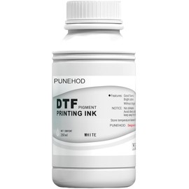 PUNEHOD DTF Ink 250ML White - Premium DTF Transfer Ink for PET Film, Refill Ink for DTF Printer L1800 L805 L800 DX5 DX7 XP600 I3200 TX800, Heat Transfer Printing Direct to Film (Size: White, 250ml)