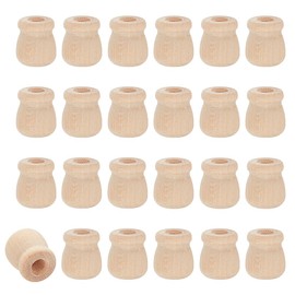 PH PandaHall 50pcs Wood Candle Holders, Unfinished Wooden Candle Cups Candlesticks Holders Wood Bean Pot Candle Cups Wood Dowel Caps for Scroll Invitations Fireplace Decor, Diameter: 6mm