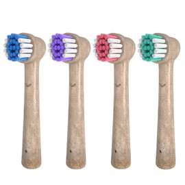 Biodegradable Replacement Toothbrush Heads Compatible Compatible with Oral-b Braun - 4pcs Eco Friendly Soft Electric Brush Heads for Sensitive Teeth Removing Plaque and Eliminating Bad Breath