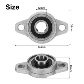 sourcing map 4pcs KFL001 Pillow Block Bearings 8mm Bore Bearing Units Zinc Alloy, P6(ABEC3)