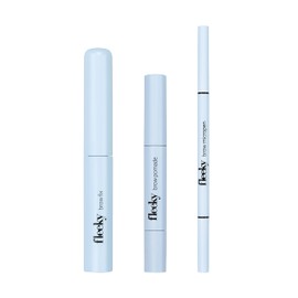 fleeky Eyebrow Set Brow Fix, Pomade & Micropen 3-in-1 - Perfect Shape Shading Filling & Definition for Natural Smudge-proof Results (Dark Brown)