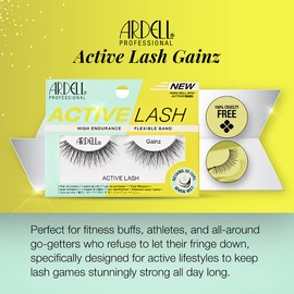 Ardell Active Lashes Gainz - Long-Lasting False Eyelashes, Sweat-Resistant, Reusable Strip Lashes for Active Lifestyles