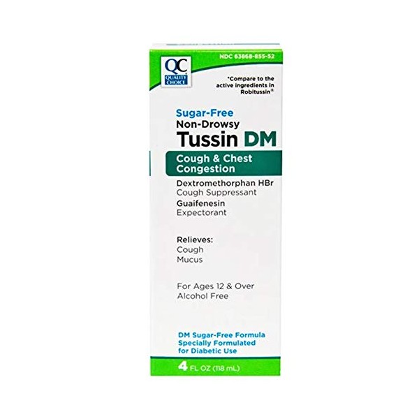 Quality Choice Tussin DM, Expectorant & Cough Suppressant, Non-Drowsy, Sugar Free, 4 fl oz