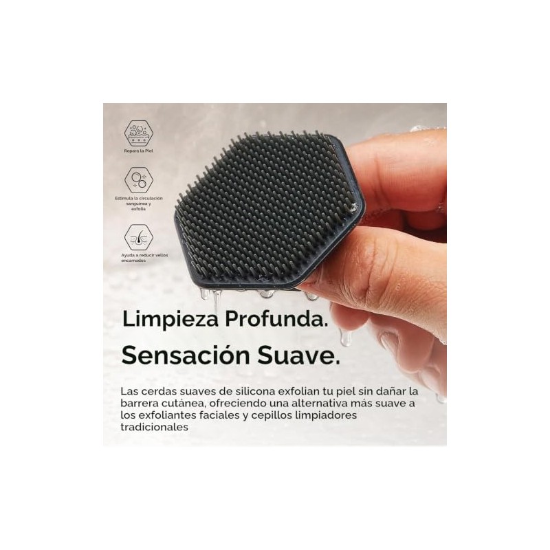 Juego de 4 cepillos exfoliantes multifuncionales de silicona: diseño de