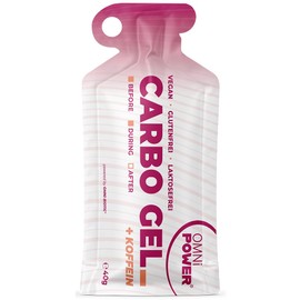 OMNi POWER Carbo Gel (Pack of 12) | Energy Gel for Quick and Easy Energy | With 100 mg Caffeine | Innovative Gel-like Texture | Tasteless | Vegan | 12 x 40 g Gel