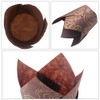 Cooyeah 200pcs Brown Tulip Cupcake Liners Golden Printed Natural Muffin