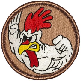Patchtown Fighting Chicken Patrol Patch - 2" Round Embroidered Patch (104) - Hook Fastener Only