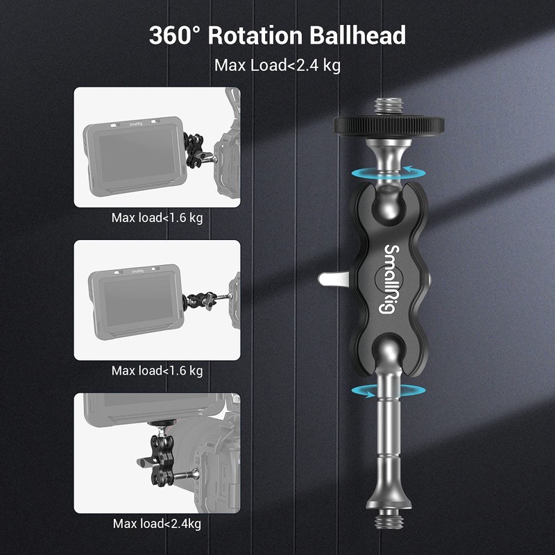 SMALLRIG Mini Magic Arm with Double Ball Head, 360 Degree