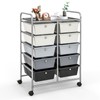 SILKYDRY 10 Drawers Rolling Storage Cart, Roller Cart Organizer for