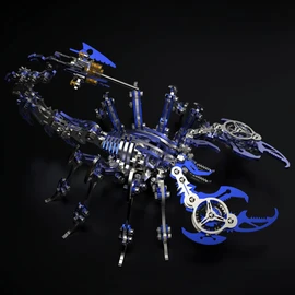 KonHaovF Blue 3D Metal Puzzle for Adults Scorpion, DIY Colorful 3D Metal Model Kits to Build with Tool, 3D Desktop Model Kits Building Toys for Adults/Teens