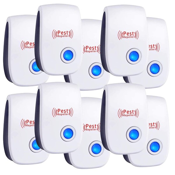 Ultrasonic Pest Repeller 10 Pack Indoor Pest Control Mouse Repellent Pest Repellent Ultrasonic Plug in Spider Repellent Indoor Ultrasonic Repellent for Ant Bug Mosquito