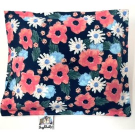 'NUGGLEBUDDY New! Microwavable Moist Heat & Aromatherapy Organic Rice Pack. Navy Artisan Floral Flannel with Sweet Lavender Aromatherapy!