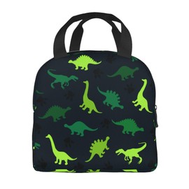 JIMOWANG Dinosaurs Portable Lunch Bag Compact Tote Bag Reusable Lunch Box Container for School Office Work