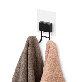 Compactor Bathrobe & Towel Hook, Black, 10.5 x 4.5 x 13 cm