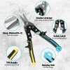 DURATECH 3PCS Aviation Snips Set 10 Inch Left Straight Right