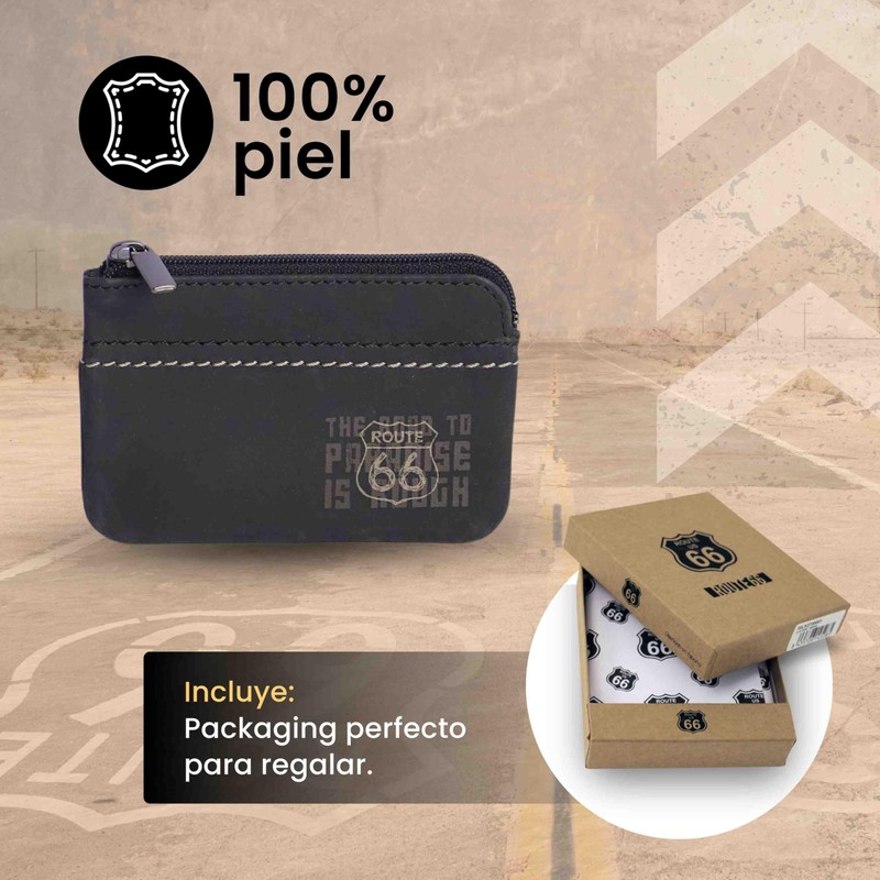 Route 66 - Mens Leather Wallet (RFID Protection) Slim Design