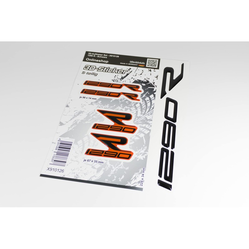 Tankpad Logo 3D Lettering Black Orange Compatible with KTM 1290
