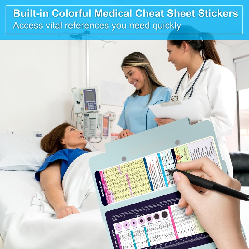 Nursing Clipboard - Foldable Aluminum 3 Layers Edition with Cheat