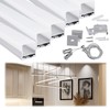Muzata 5Pack 3.3FT/1M Spotless LED Channel with Hanging Wire No
