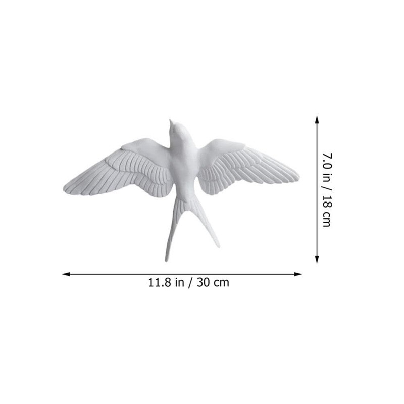 YARNOW Bird Figurine 3Pcs Resin Sparrows Swallows Dove White Decor