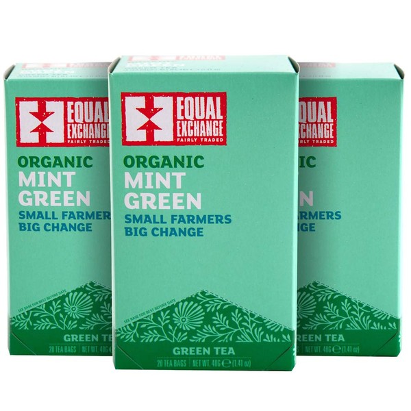 Equal Exchange Organic Mint Green Tea, 20-Count (Pack of 3)