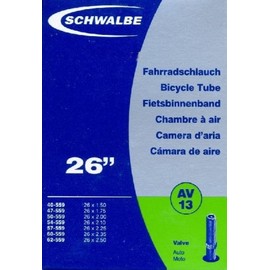 SCHWALBE Fahrradschlauch AV13 mit Autoventil ~ 26" ~ 50-559 mm (26 x 1,90 Zoll) auch für MTB's + Leichtmofas