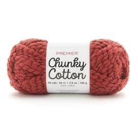 Premier Yarns Chunky Cotton Yarn, Ideal Yarn for Crocheting and Knitting, Super Bulky Yarn, Machine-Washable, White, 3.5 oz, 50 Yards