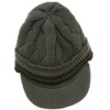 Acrylic Rasta Beanie Visor-Grey Black OSFM