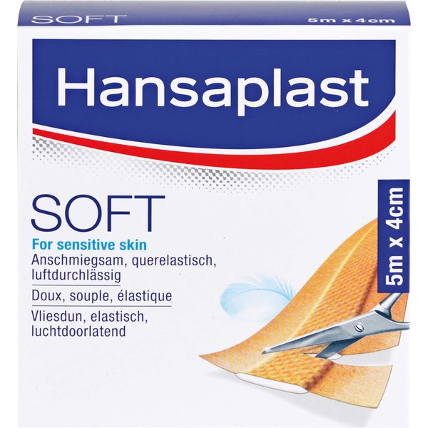 Hansaplast Soft 5 m x 4 cm Pflaster Rolle, 1 pcs. Patch