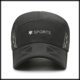 White Fang CA892 Mesh Cap, Hat, Outdoor, Mountain Climbing, Walking, Fishing, Logo, English Letters, Women's, Men's, Black