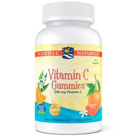 Nordic Naturals, Vitamin C Gummies, 250mg, Tangerine Flavour, 120 Vegan Gummies, Soy-Free, Vegetarian, Gluten-Free, GMO-Free