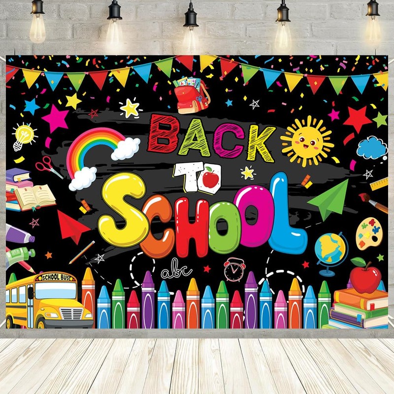 Back to School Backdrop Banner First Day of School Backdrop