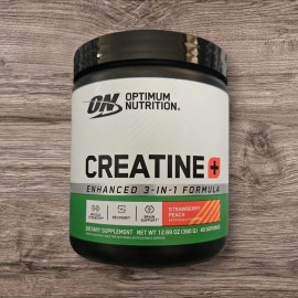 Optimum Nutrition, 3-in-1 Creatine Powder, Peach Strawberry, 12.69 Oz. Ex: 03/27