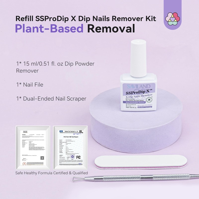 SAVILAND Pro Dip Powder Remover Kit - Gentle & Easy