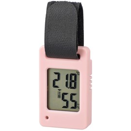 Ohm Electric TEM-800P [Portable] Digital Thermometer/Hygrometer (Pink) (Approx.) Width 1.5 x Height 2.5 x Depth 0.6 inches (39 x 64 x 14 mm)