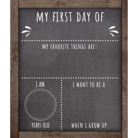 First Day of School Framed Rustic Sign 10x12